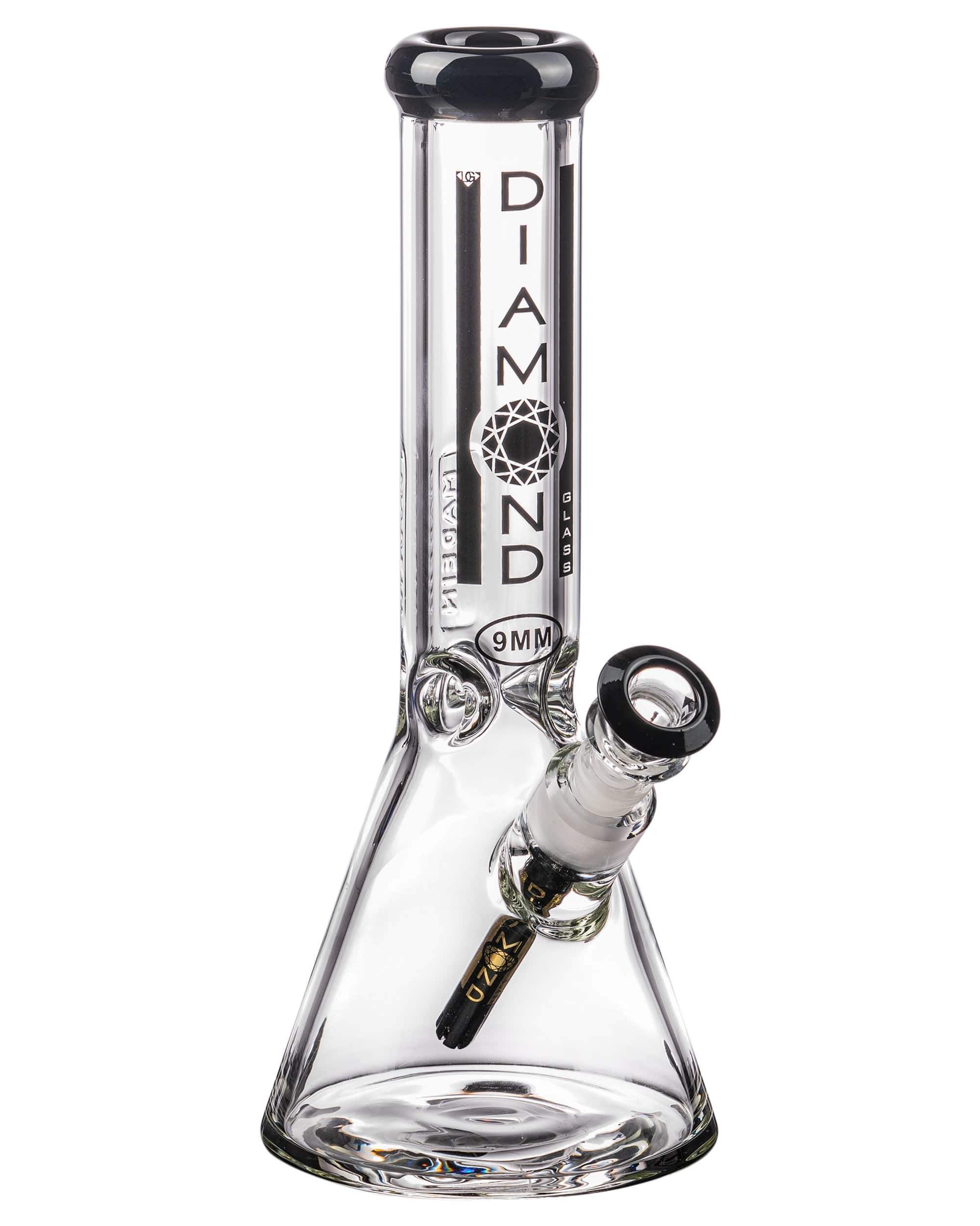 Diamond Glass 11" 9mm Thick Beaker Bong Black