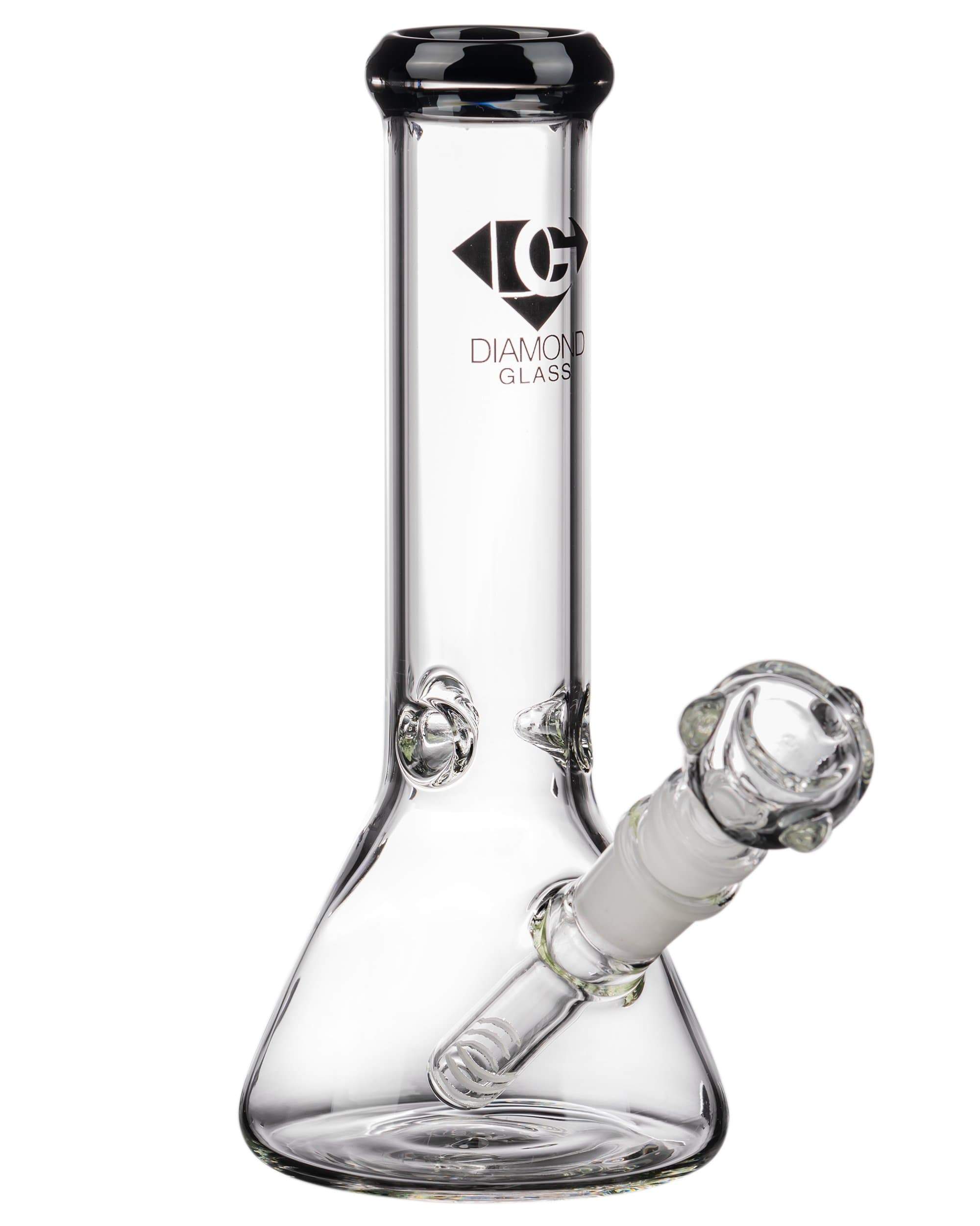 Diamond Glass 8" Basic Beaker Bong Black