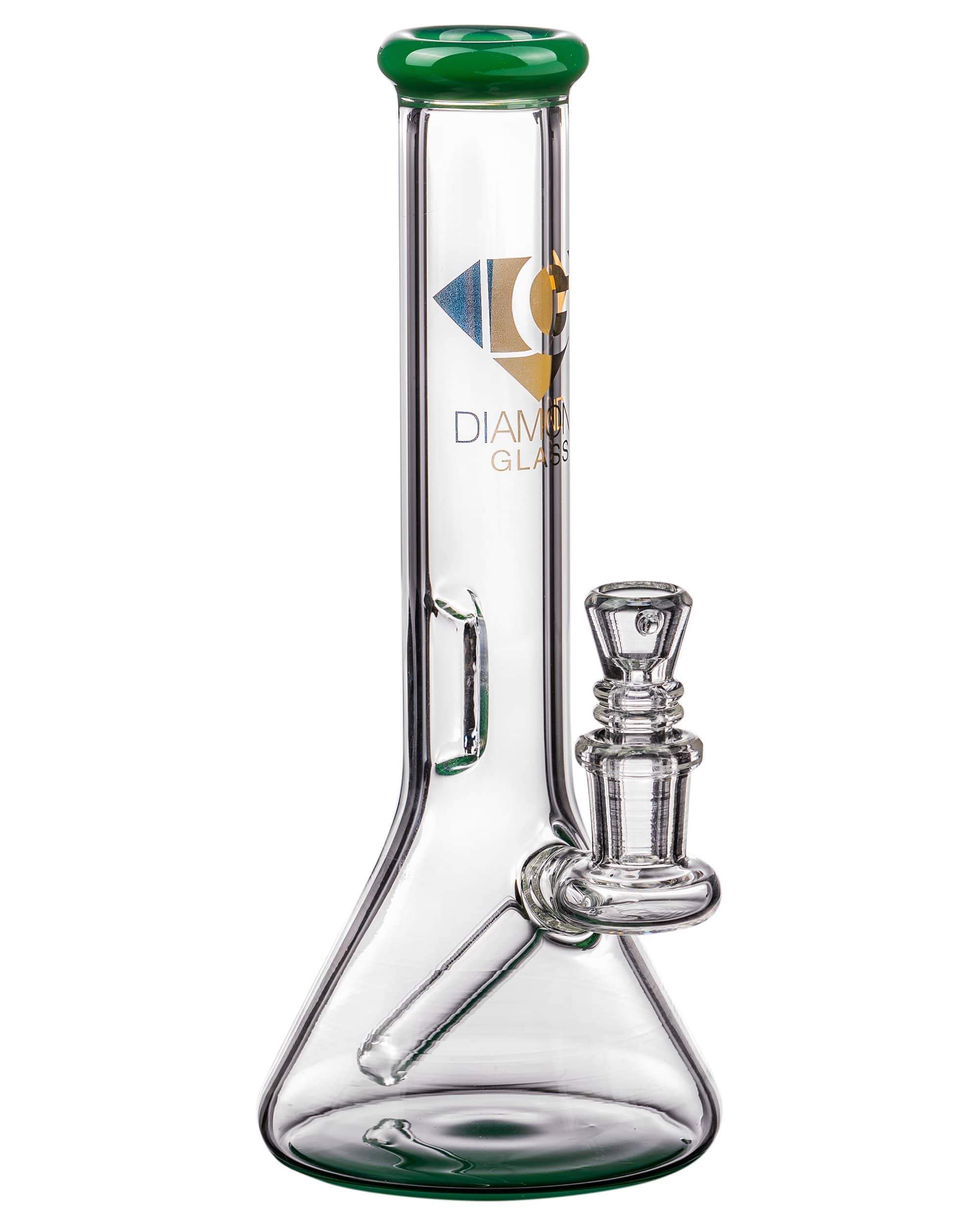 Diamond Glass Fixed Downstem Mini Beaker in Jade