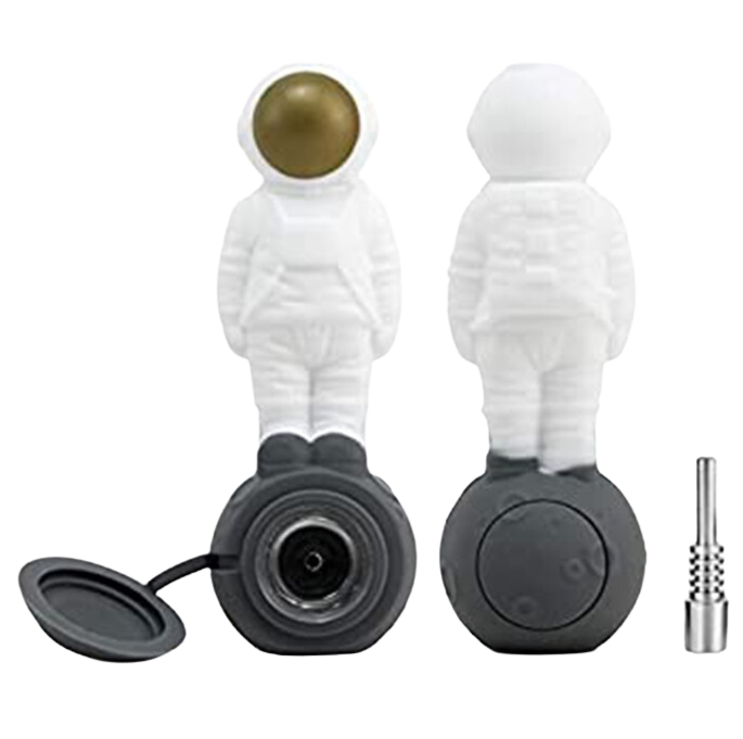 Silicone 2-in-1 Astronaut Hand Pipe and Vapor Straw