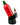 Front view of the Sriracha Bottle Puffco Carb Cap, a red cap resembling a miniature condiment bottle, positioned against a black background.