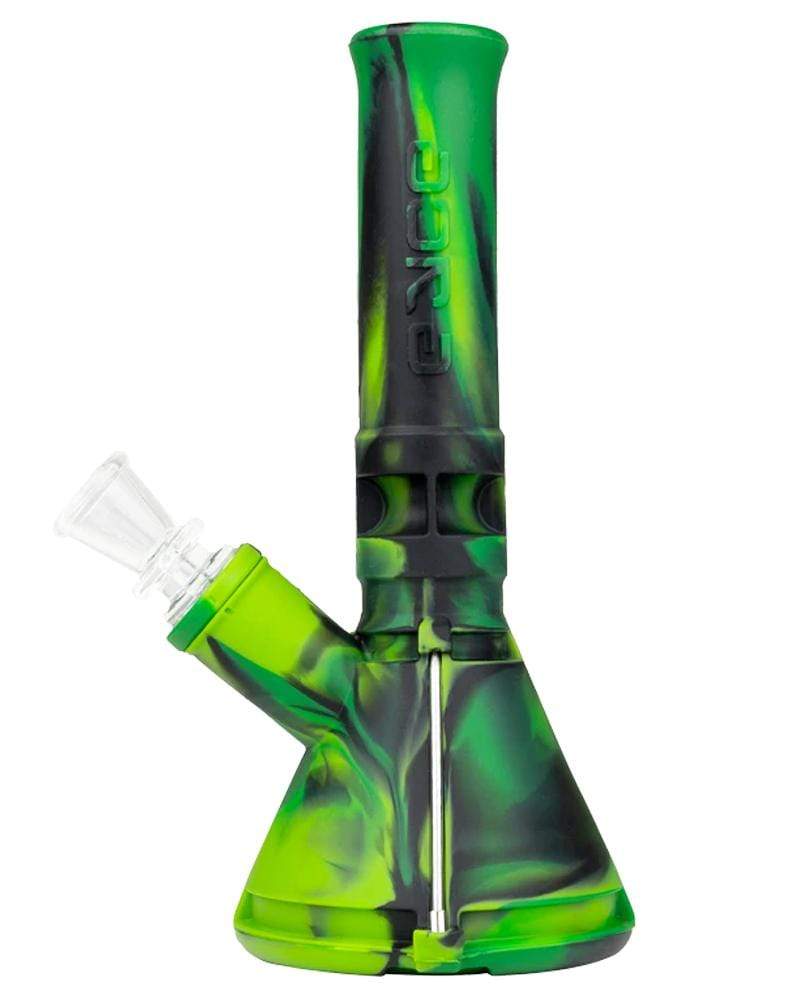 A front view of the Silicone Mini Beaker, showing the green, compact design against a plain white background.