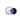 Top-down view of the clear Famous X 14mm Male Glass Bowl with Handle showing the round central opening and a glossy deep-blue handle against a white background.