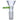 Close-up front view of the Famous X 14mm Male Glass Bowl with Handle showing clear glass funnel top, frosted 14mm joint, and a short green side handle.