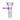 Top-down front view of the Famous X 14mm Male Glass Bowl with Handle showing clear glass funnel and a small purple side handle against a white background