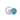 Top-down view of the Famous X 14mm Male Glass Bowl with Handle showing a clear glass bowl and adjacent teal handle disc on a white background