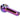 A side view of the Famous X 3" Fumed Spoon Hand Pipe, showcasing its vibrant, iridescent finish and compact size.