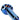 A close-up, angled view of the Famous X 3" Fumed Spoon Hand Pipe, showcasing its glossy, dark blue glass finish.