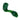 A three-quarter view of the Famous X 4" Sherlock Hand Pipe, showcasing its curved green glass design.