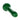 A side view of the Famous X 4" Spoon Pipe, showcasing its curved form and smooth, green glass finish.