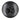 Front view of the Medium Ceramic Stash Jar, a rounded black container with a smooth, reflective surface.