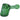A close-up, angled view of the Space 5 Hammer Pipe, showcasing its green glass construction and geometric pattern.