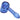 Front view of the Space 5 Hammer Pipe, a blue glass pipe with a simple, curved design.
