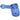 A studio shot of the Space 5 Hammer Pipe, featuring a blue glass bowl with a geometric pattern.