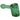 Front view of the Space 5" Hammer Pipe, a green glass pipe with geometric patterns visible on its cylindrical body.