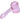 A close-up, angled view of the Space 5 Hammer Pipe, showcasing its translucent pink glass with etched designs.