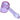 Front view of the Space 5 Hammer Pipe, a purple glass pipe with patterned etchings.