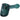 A three-quarter view of the Space 5 Hammer Pipe, showcasing its green glass and geometric pattern.