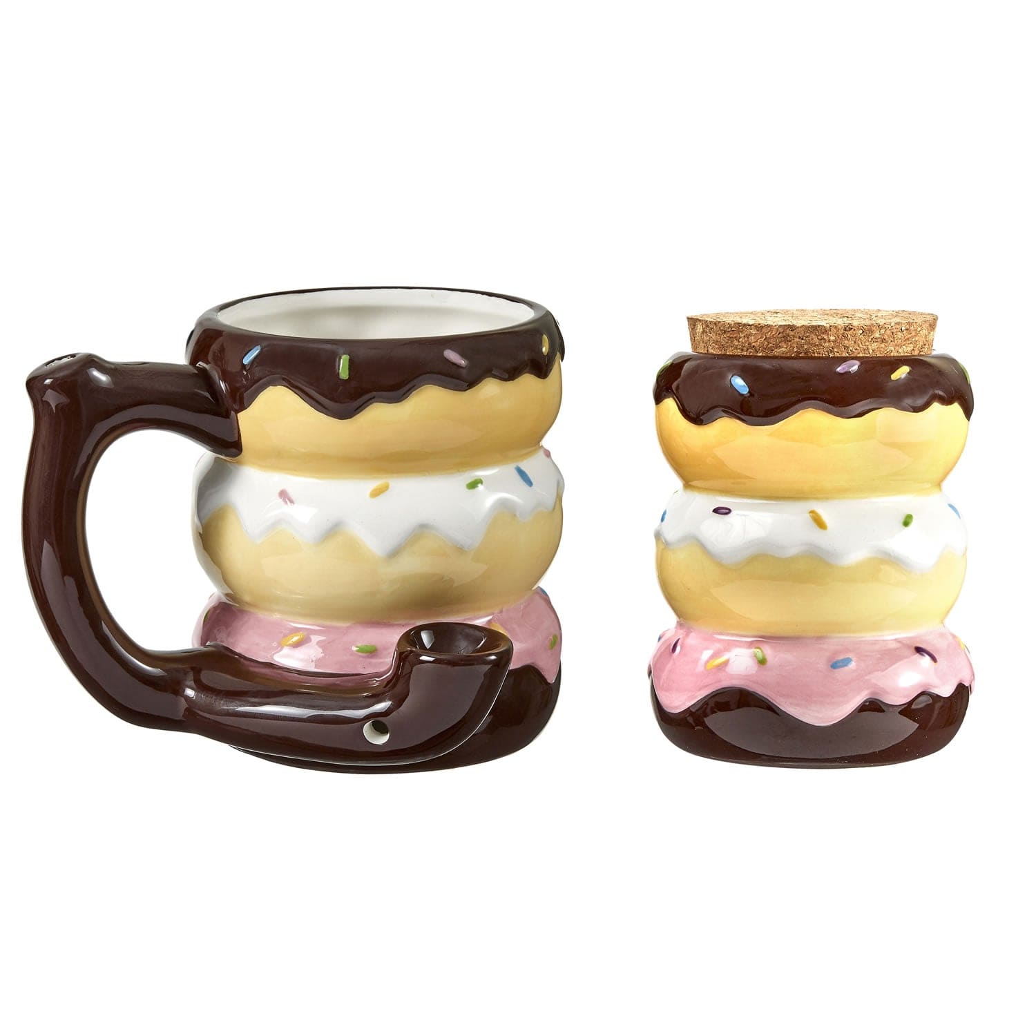 Donut Pipe Mug & Stash Jar Set