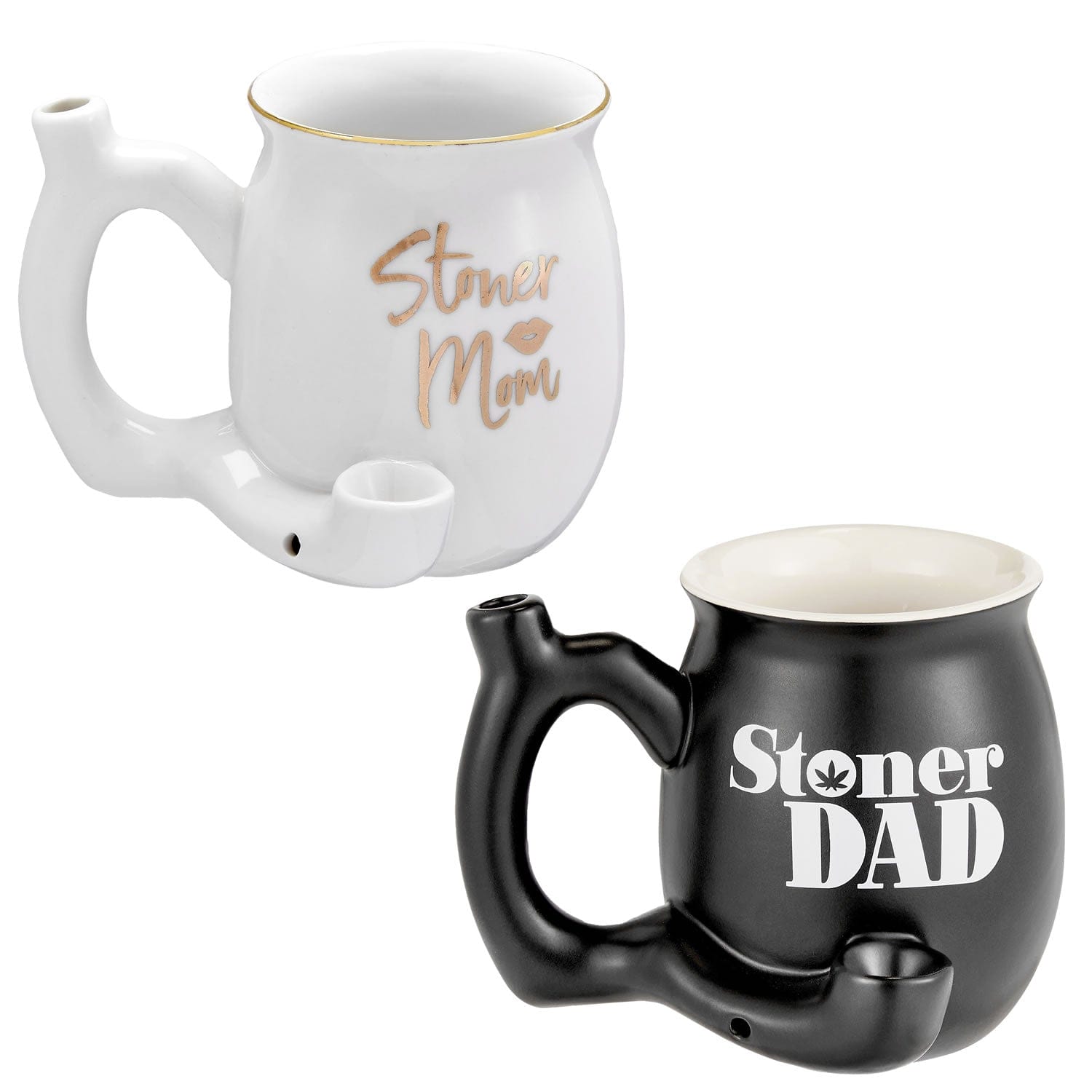 Stoner Mom & Stoner Dad Pipe Mug Set