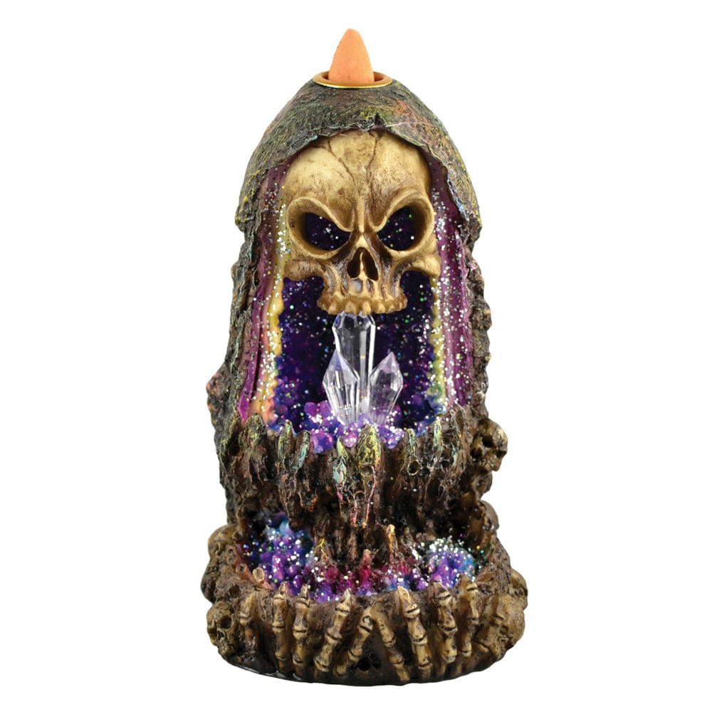 Geode Skull Backflow Incense Burner