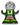 Front view of the Dankzilla XL Bong, a green glass water pipe shaped like a monster with wide eyes and jagged teeth.