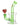 Front view of the Gaming Bong, a clear glass piece with a uniquely shaped, red and white speckled top.