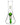 Front view of the Vase Bong, a clear glass piece with a rounded base and a green joint visible at the top.