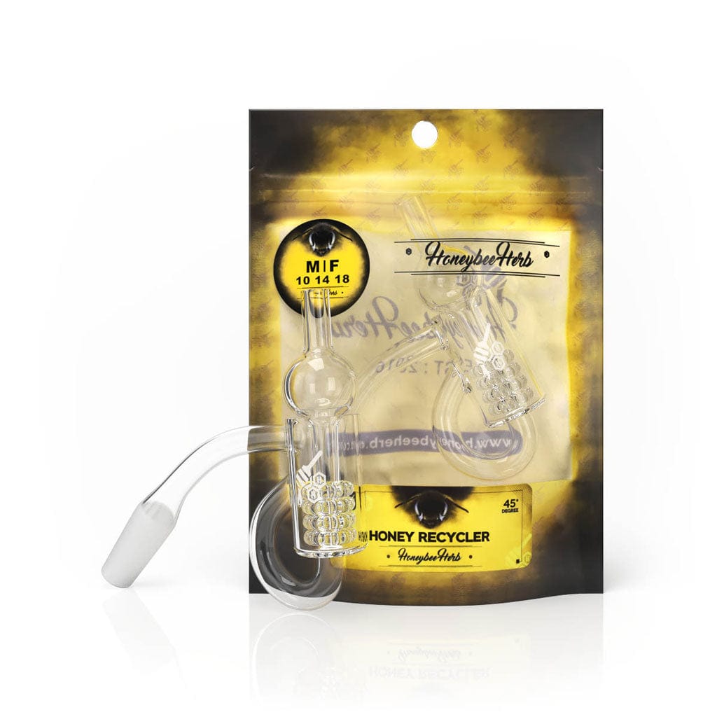 Honey Recycler 45° Quartz Banger - Yellow Line