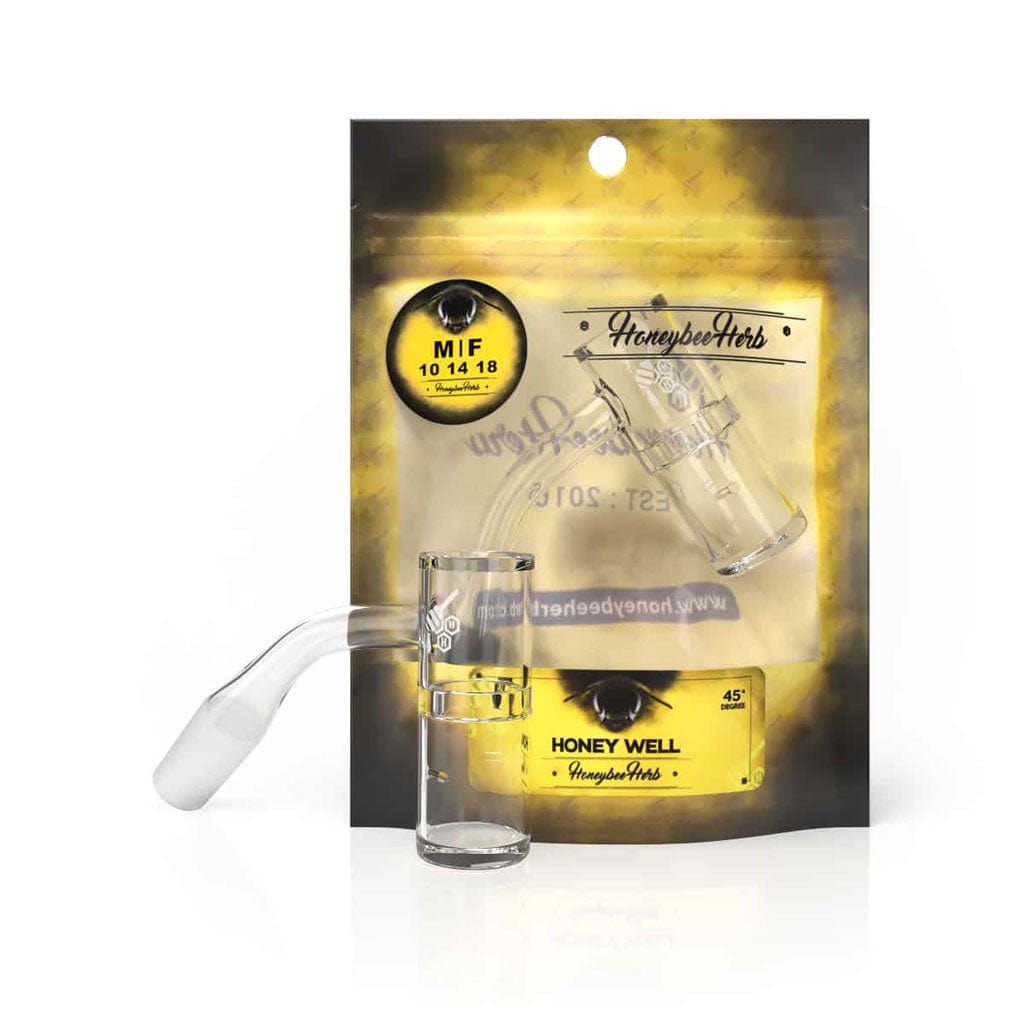 Honey Well 45° Quartz Banger - Yellow Line