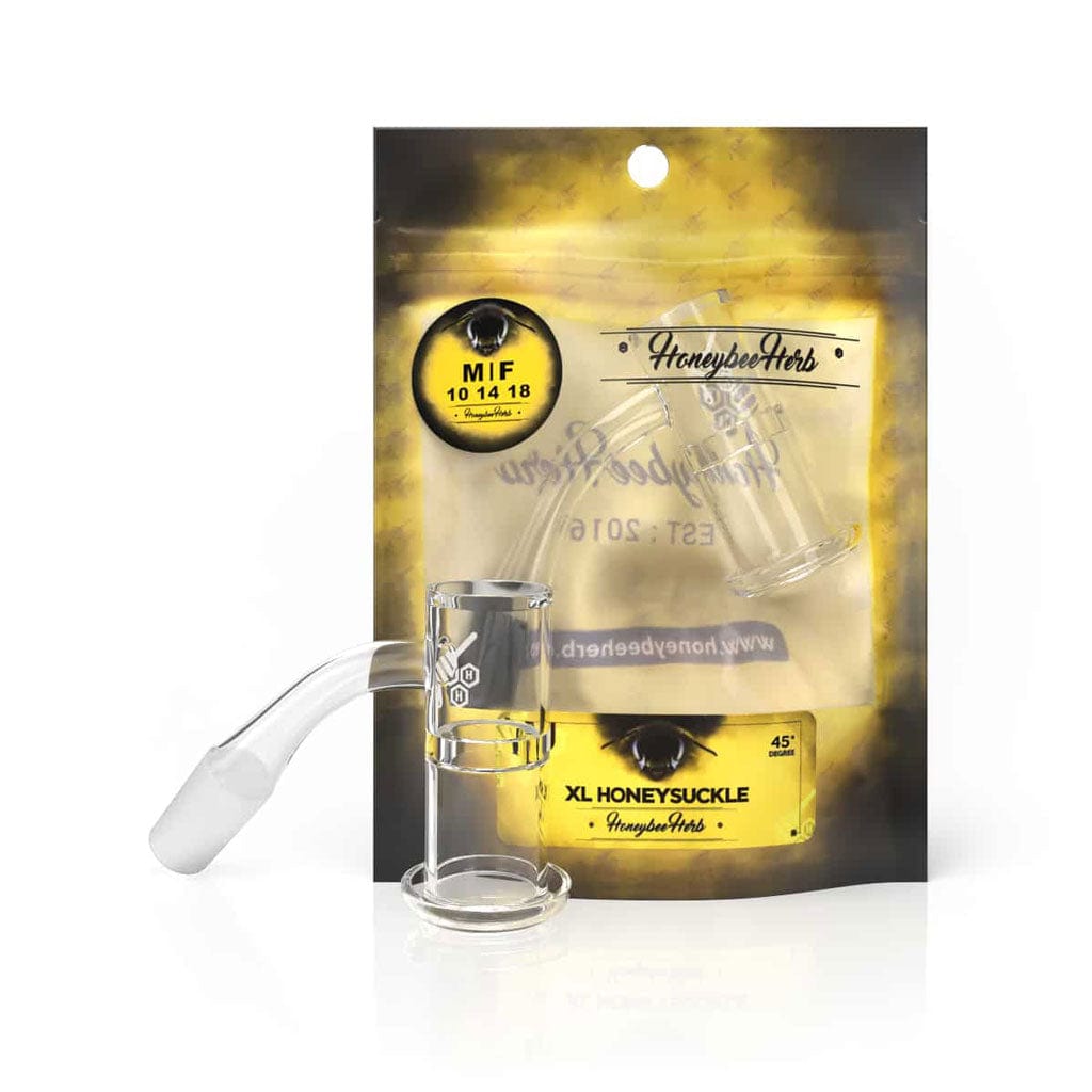 Honeybee Herb Honeysuckle XL 45° Quartz Banger - Yellow Line
