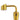 Close-up side view of the gold Honeybee Herb Titanium 2-in-1 Banger Nail showing its angled bucket, curved arm, and honeycomb logo on a white background.