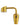 Close-up side view of the gold Honeybee Herb Titanium 2-in-1 Banger Nail showing its angled bucket, curved arm, and honeycomb logo on a white background.
