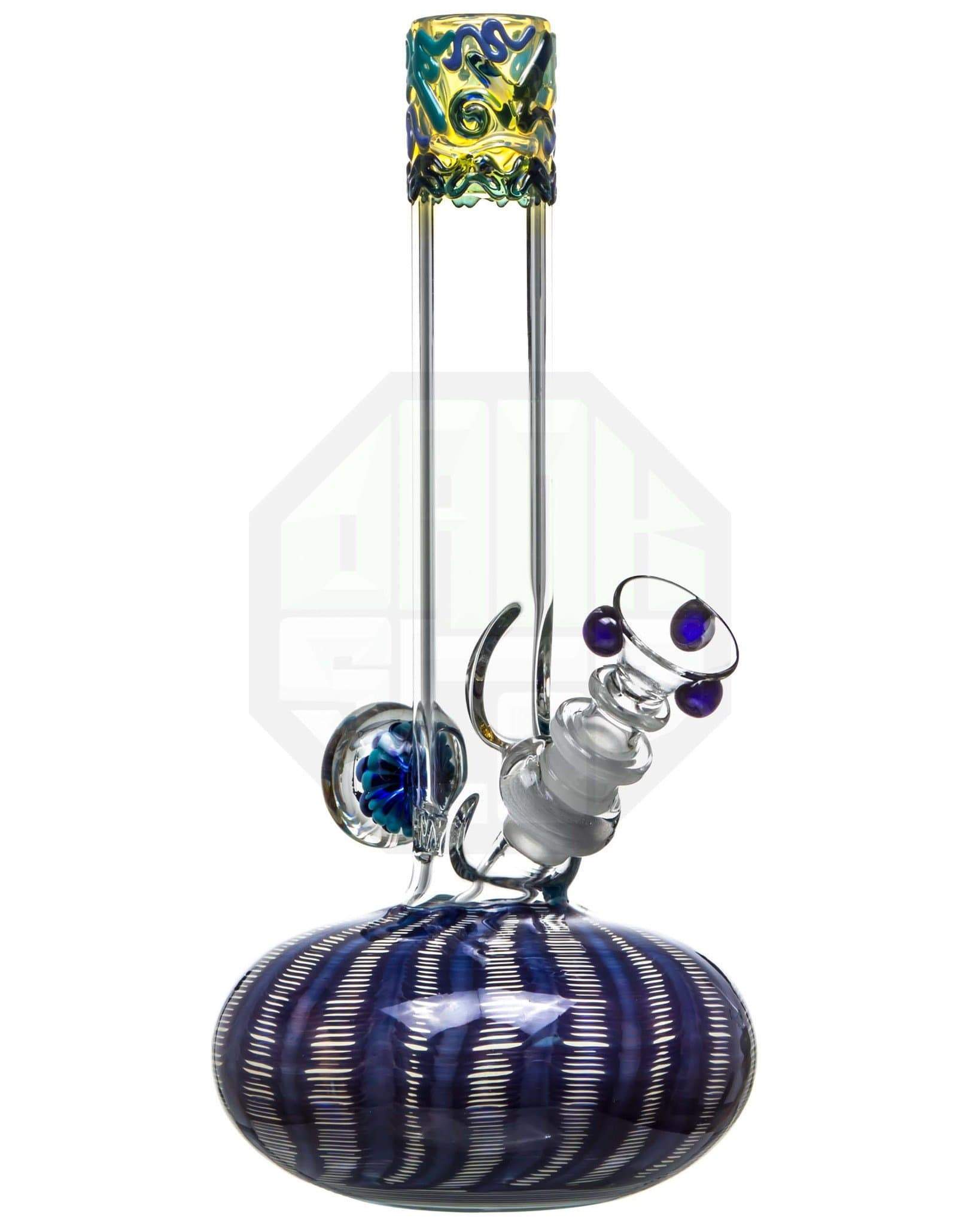 45 Degree View of Colored Glass Beaker Bong