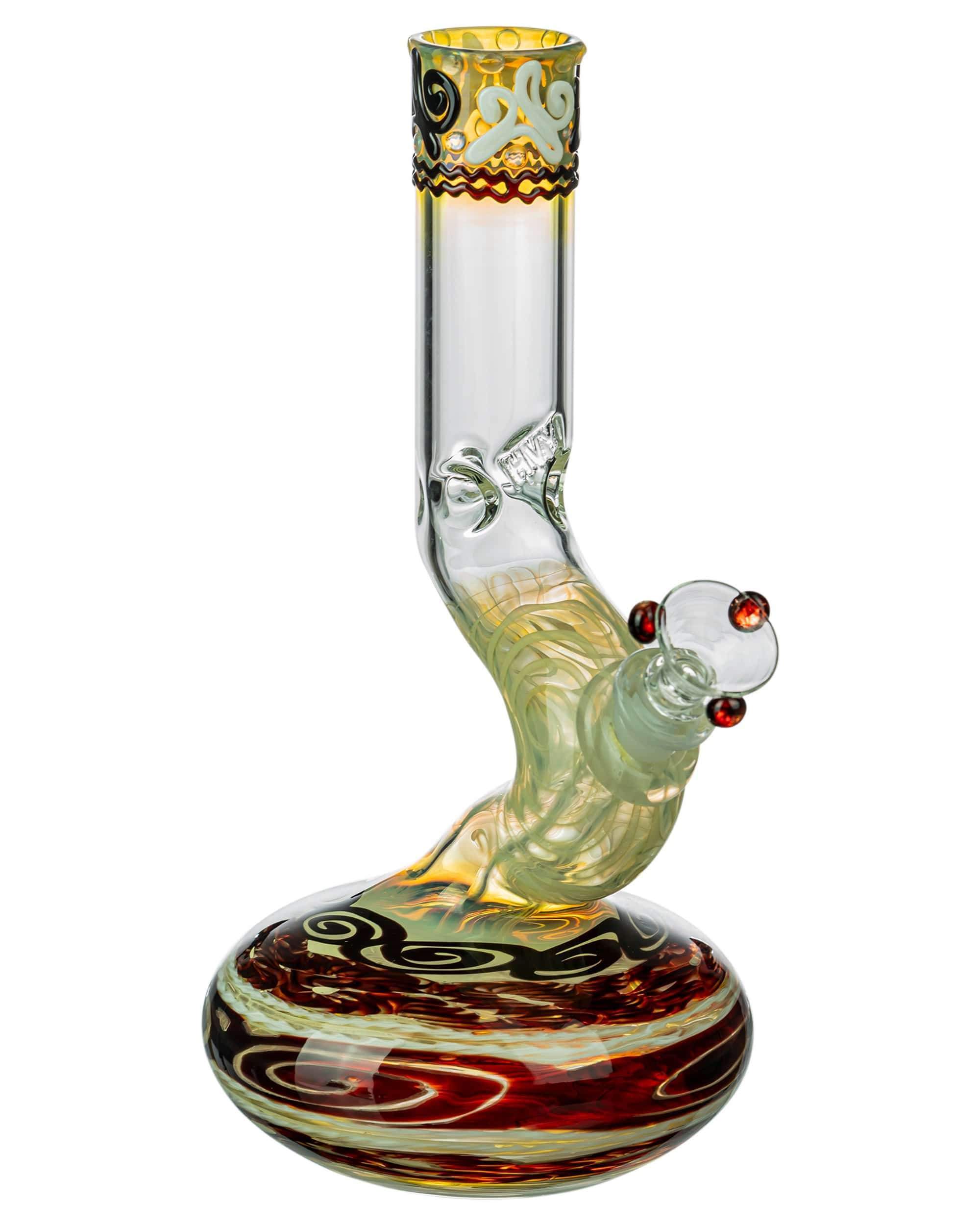 HVY Glass - Fumed Heartbeat Bubble Beaker in red