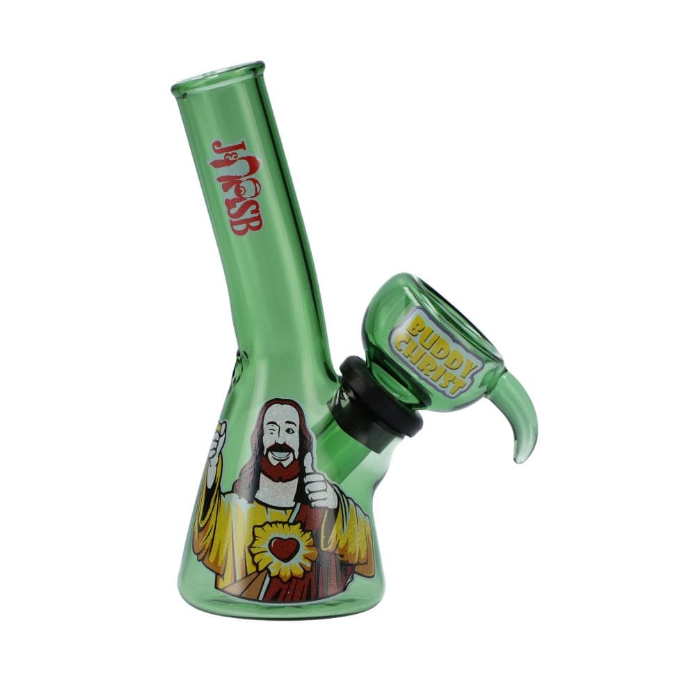 4" Mini Water Pipe - Buddy Christ Green