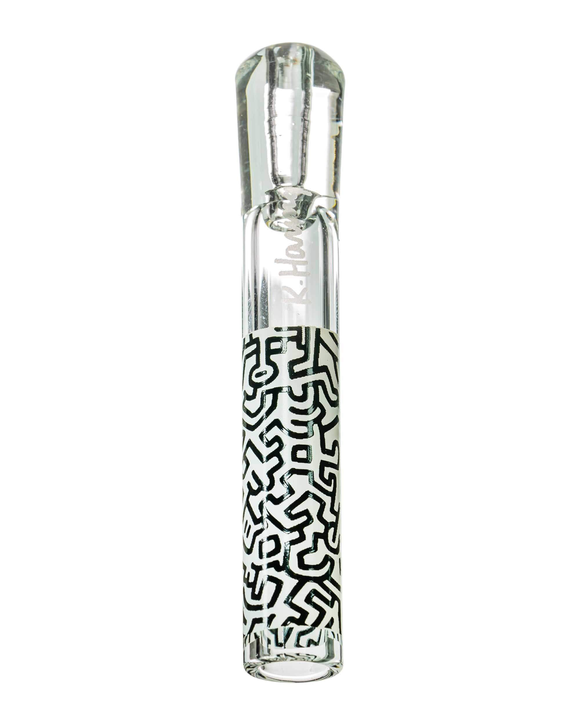 A front view of the 3.3" Taster Pipe, a clear glass pipe with a simple, tapered design.
