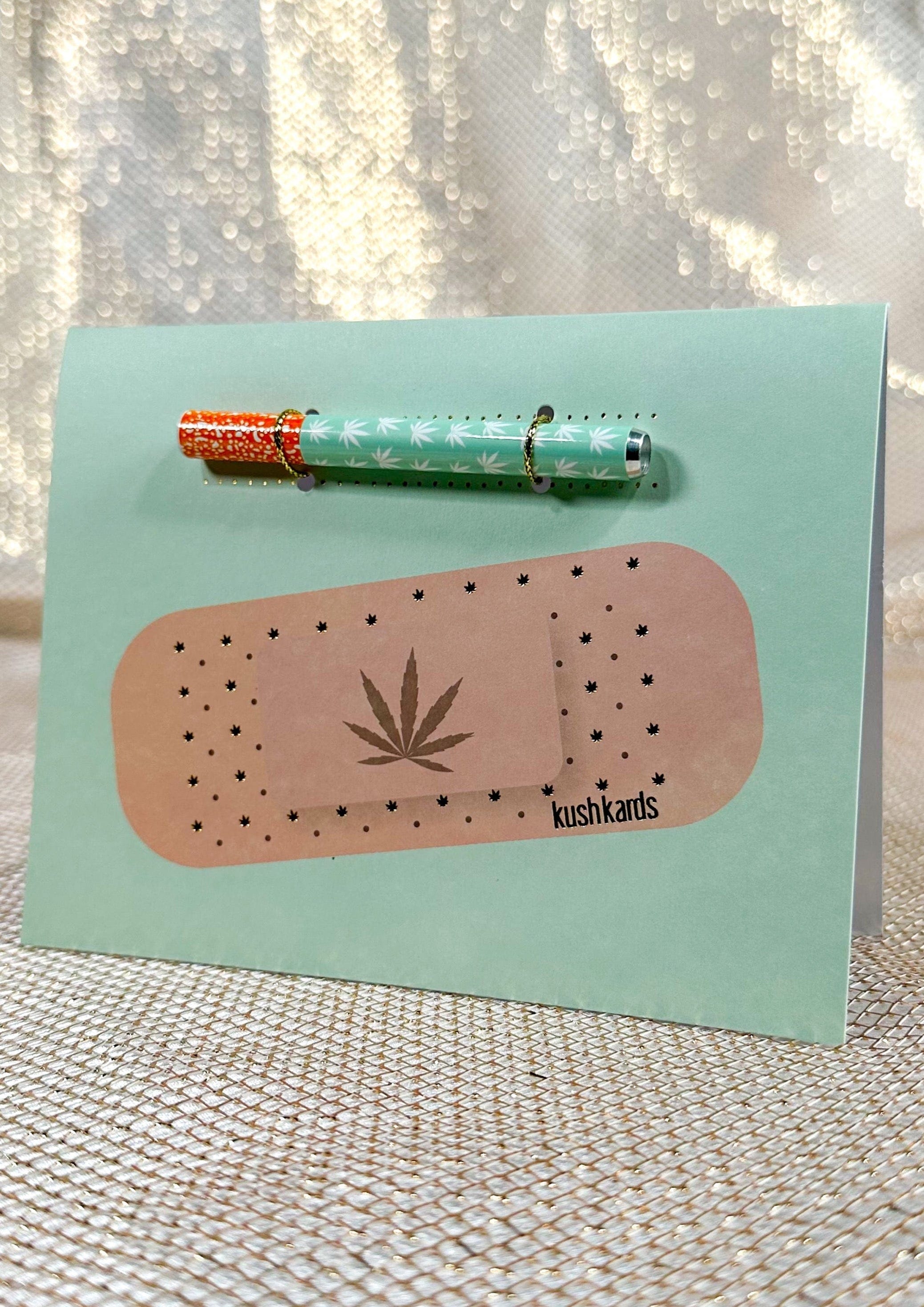 Get Well Bandaid Cannabis Greeting Card