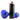 Close-up front view of the LA Pipes Fumed Galaxy Spoon Pipe showing its iridescent blue glass bowl partially visible behind a tall black lighter on a white background.