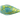 A close-up of the "Skipping Stone" Inside-Out Chillum with swirling green and yellow glass visible in a side view.