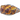A close-up, angled view of the “Skipping Stone” Inside-Out Chillum, showcasing its vibrant, swirling glass pattern.
