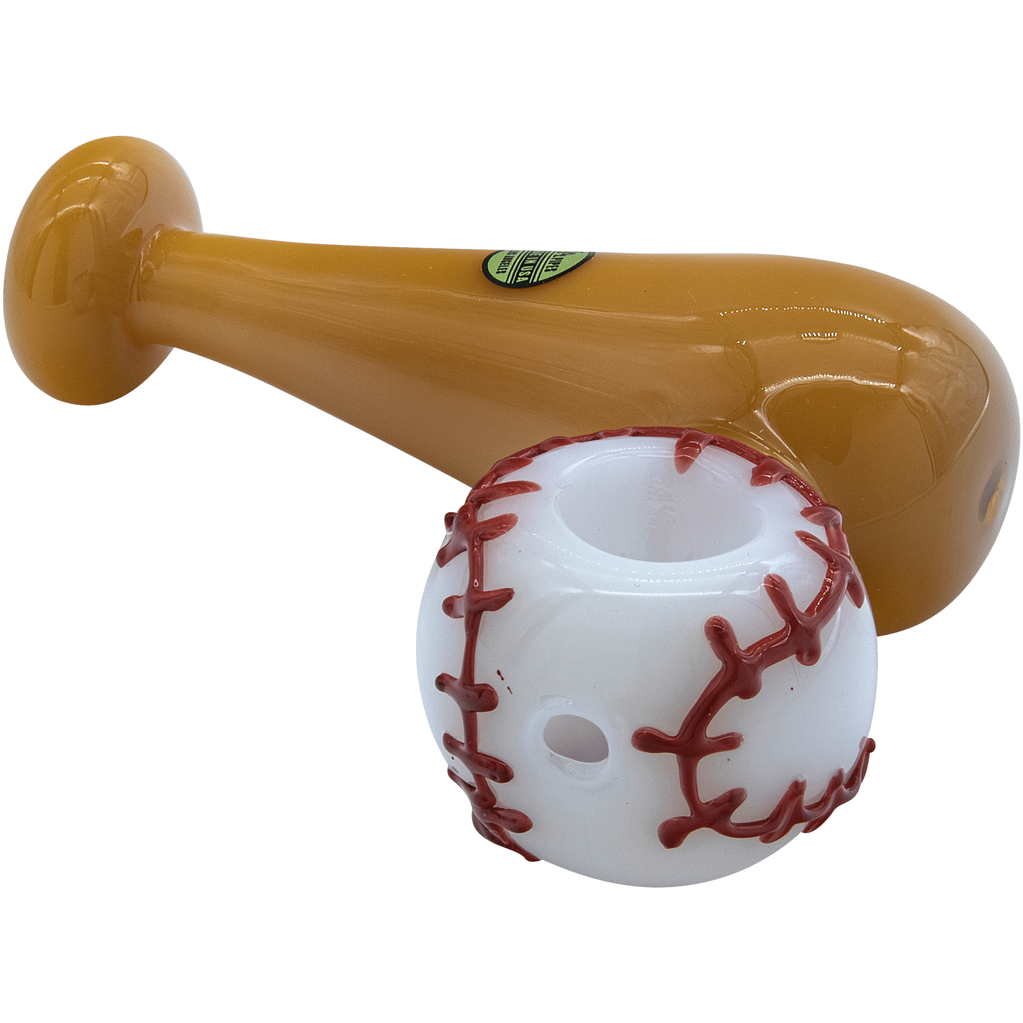 LA Pipes The "420 Stretch" Bat & Baseball Glass Pipe