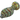 A close-up, angled view of The "Flat Belly" Inside-Out Chillum, showcasing its green and amber swirling glass design.