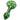 A front view of the Warped Space Color Glass Hand Pipe, showcasing its vibrant green glass with subtle color variations.