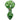 A front view of the Warped Space Color Glass Hand Pipe, showcasing its green glass with a smooth, curved design.