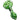 Front view of the Warped Space Color Glass Hand Pipe, showcasing its vibrant green swirls and smooth, curved design.
