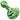 A close-up, angled view of the Warped Space Color Glass Hand Pipe, showcasing its vibrant green glass swirl design.