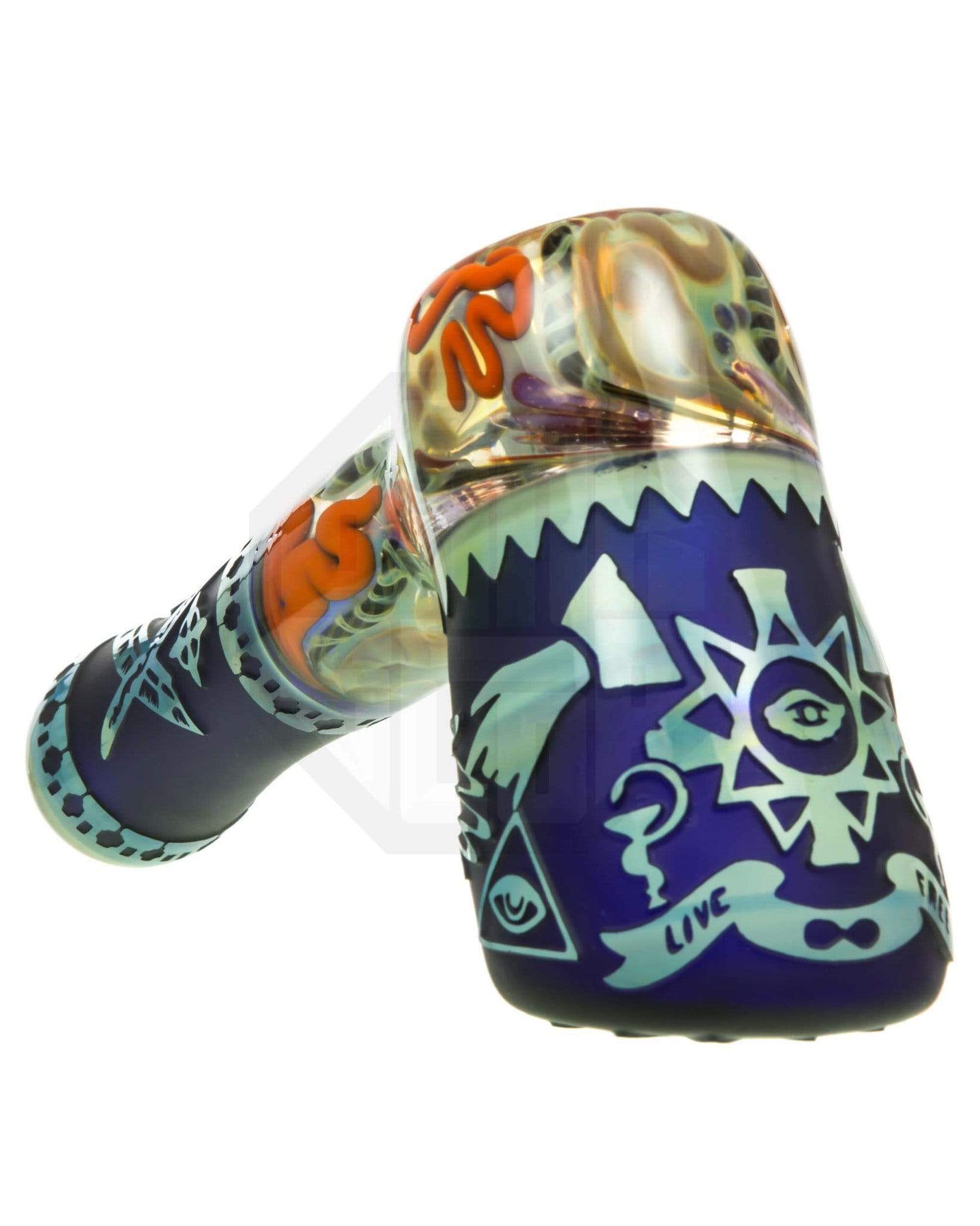 liberty 503 glass hammer pipe, illuminati theme