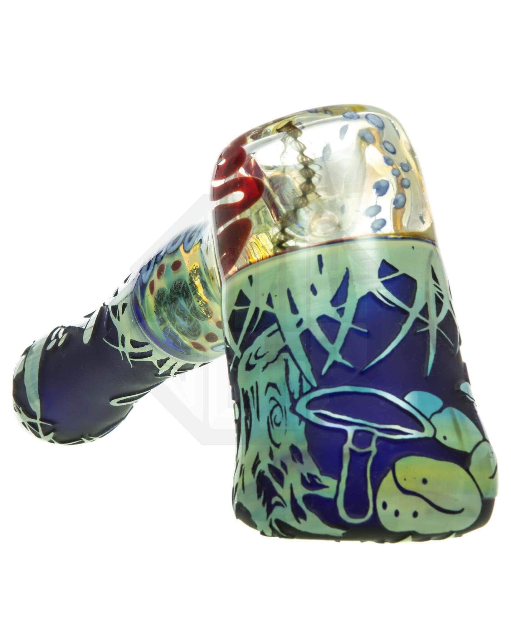 hammer pipe with mushroom theme, liberty 503 glass