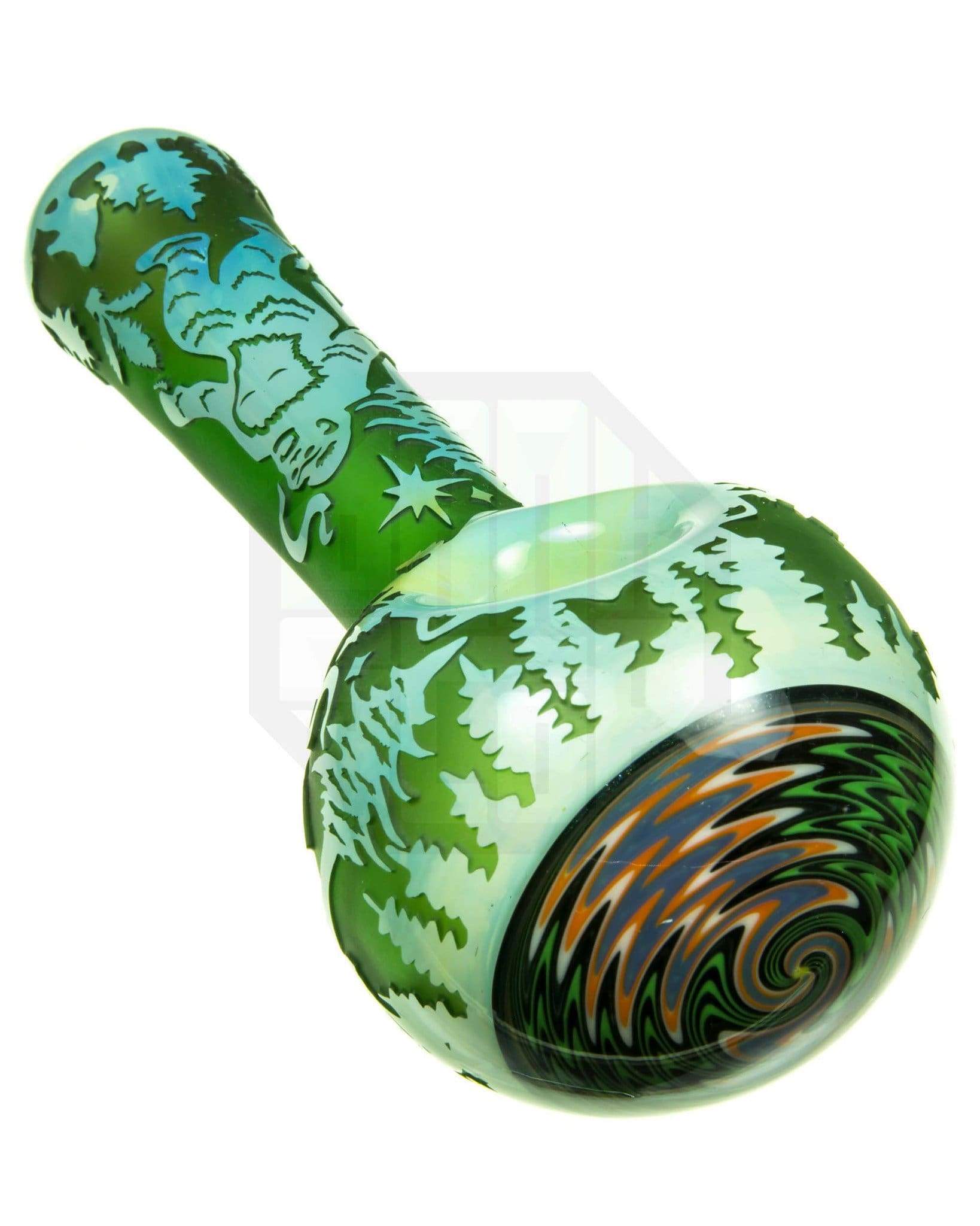 sandblasted sasquatch hand pipe with wig wag, liberty 503